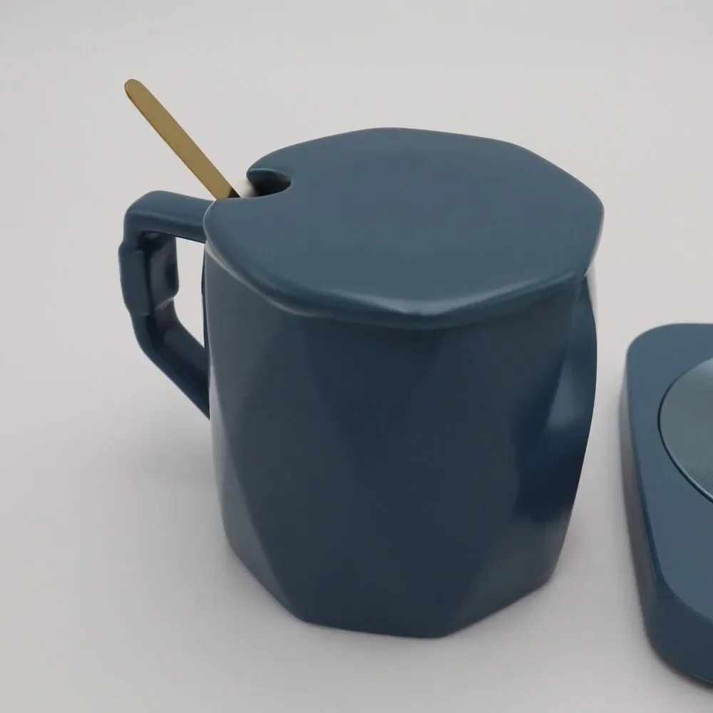 Electric Coffee / Tea / Hot Drink Warmer with Ceramic Mug and Spoon